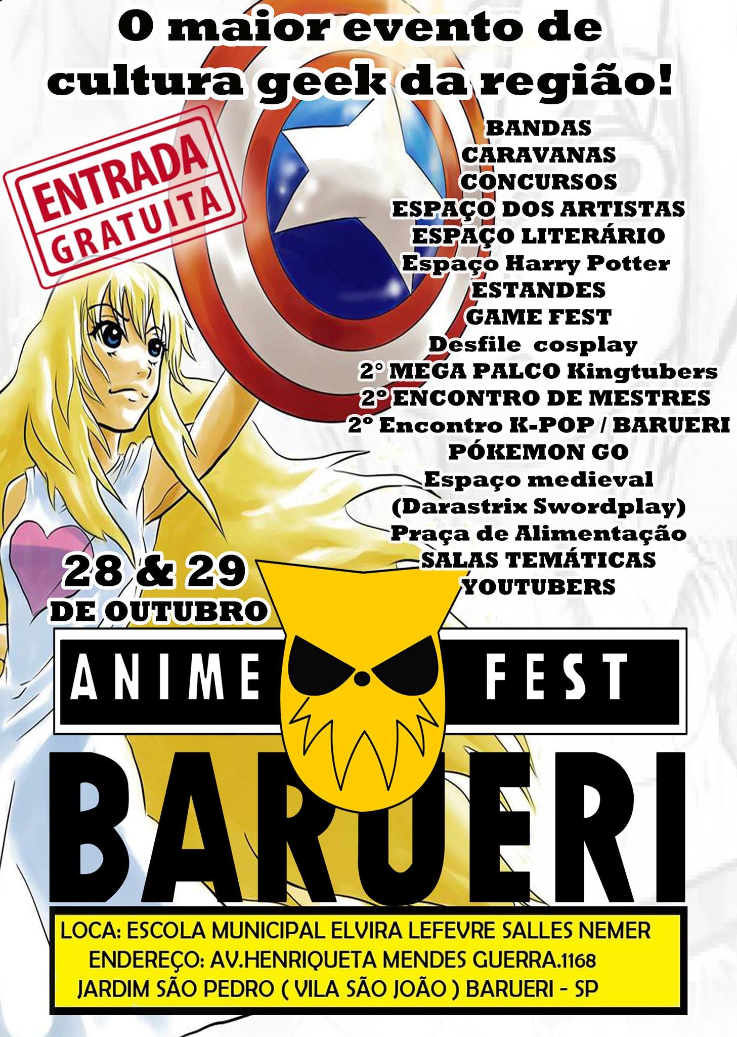 Barueri Anime Fest dias 28 e 29 de Outubro 2017 – Otaku Gattai